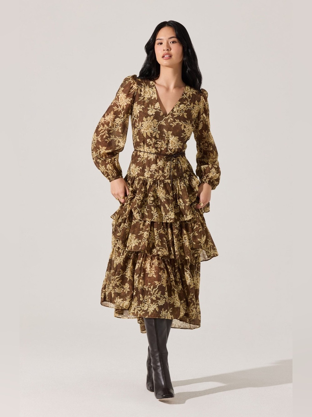 Astr Franchesca Tiered Ruffle Floral Maxi Dress - Picture 5 of 9